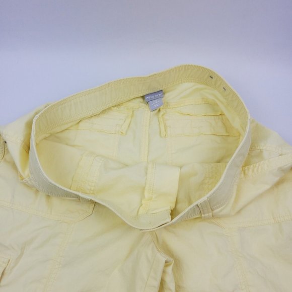Chicos Womens Poplin Cargo Crops Pants Yellow Chicos Size 1.5=M/L US 10 34X21 - Picture 5 of 8